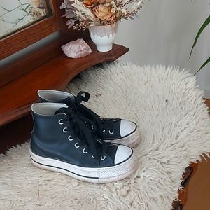 Platform leather converse